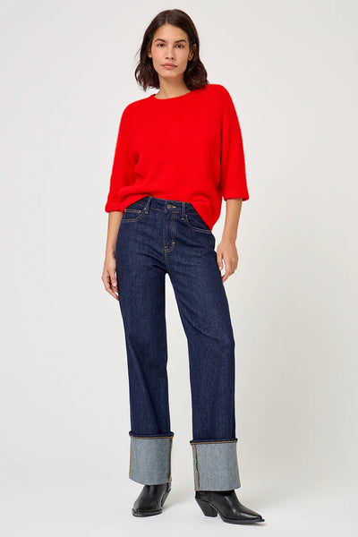Five Paris Livia Wide Cuff Jeans - Dark Denim