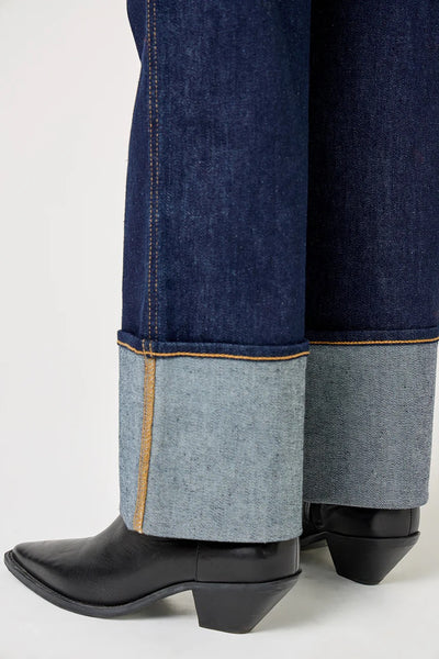 Five Paris Livia Wide Cuff Jeans - Dark Denim