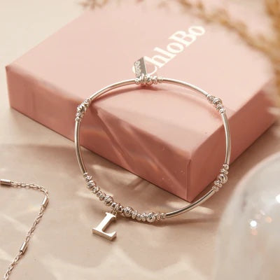 ChloBo Iconic Initial Bracelet 'L' - Silver
