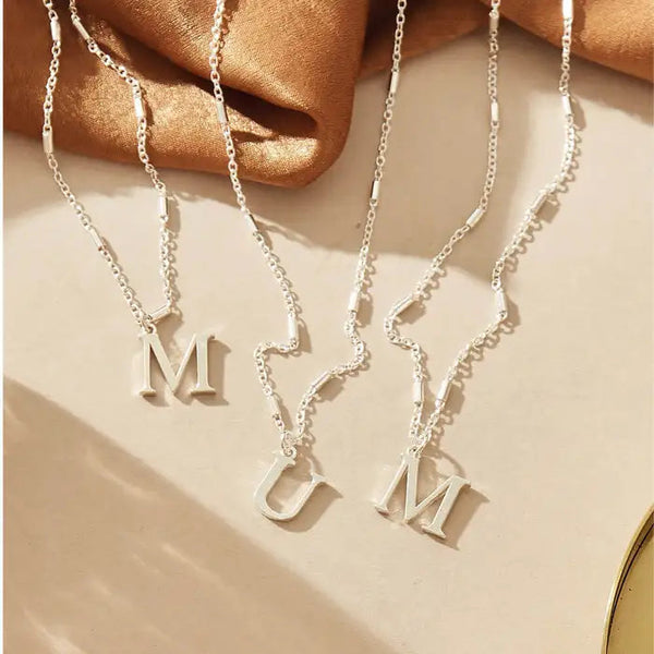 ChloBo Iconic Initial Necklace - Silver 'M'