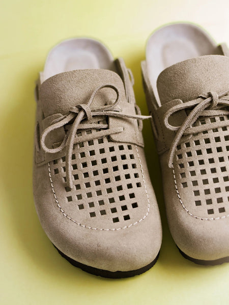 Genuins Ziar Velour Slider - Taupe
