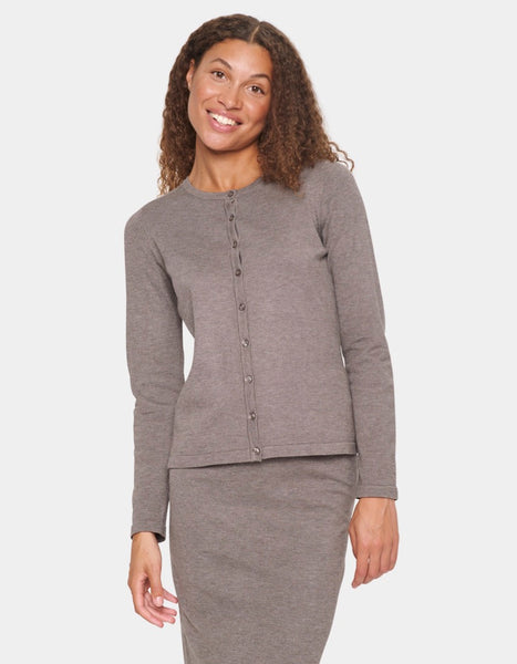 Saint Tropez Mila Knitted Cardigan - Iron Melange