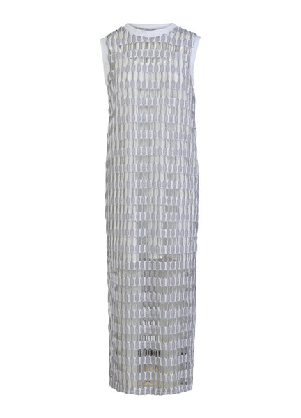 Coster Copenhagen Open Knit Lurex Dress - Silver White Lurex