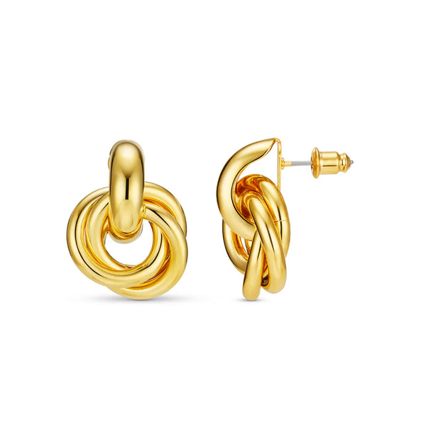 Orelia Jewellery Statement Interlocking Earrings - Gold