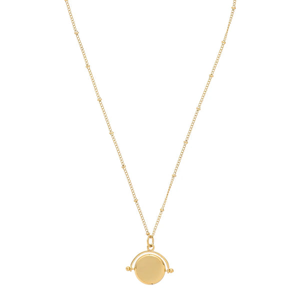Orelia Jewellery WATERPROOF LUXE Faceted Disc Spinner Necklace - Gold