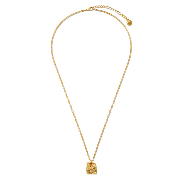 Orelia Jewellery Molten Square Charm Necklace - Gold