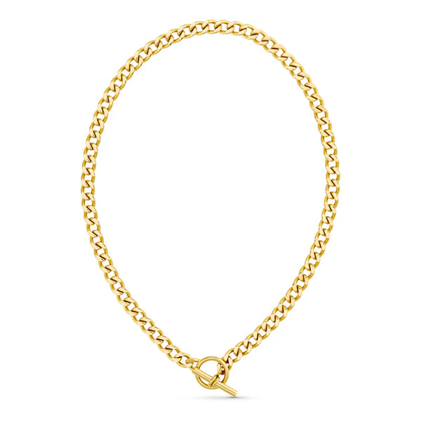 Orelia Jewellery LUXE Flat Curb T-Bar Necklace - Gold