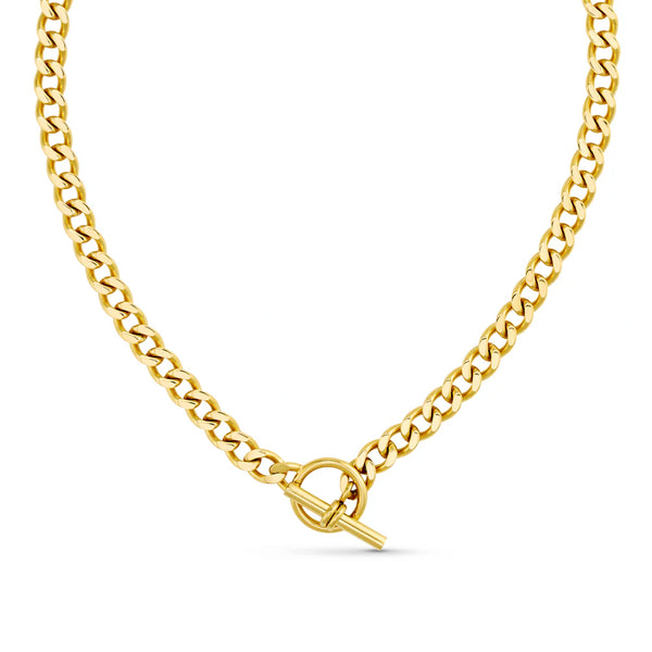 Orelia Jewellery LUXE Flat Curb T-Bar Necklace - Gold