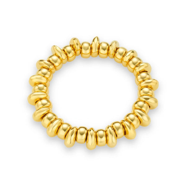 Orelia Jewellery Polished Metal Nugget Stretch Bracelet - Gold