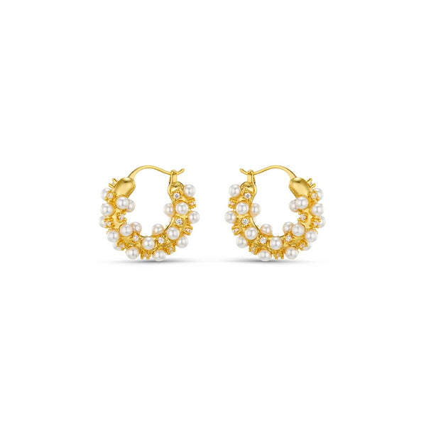 Orelia Jewellery Pearl & Crystal Embellished Hoops