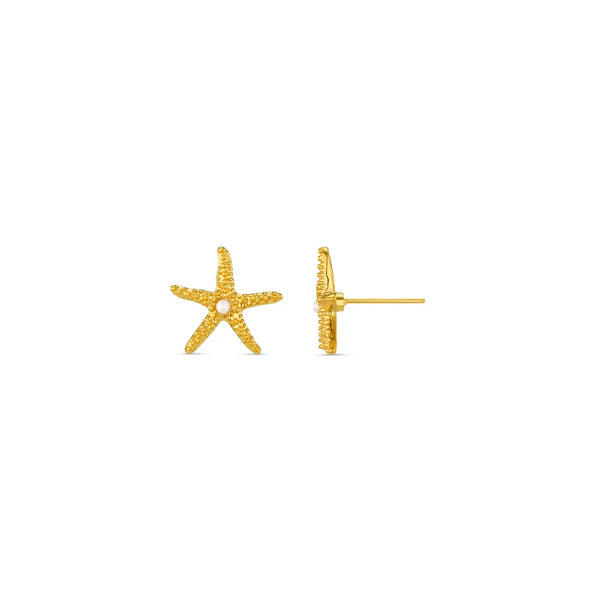 Orelia Starfish & Pearl Sud Earring - Gold