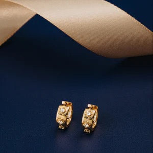 Orelia Jewellery Starburst Embellished Huggie Hoop Earrings - Gold