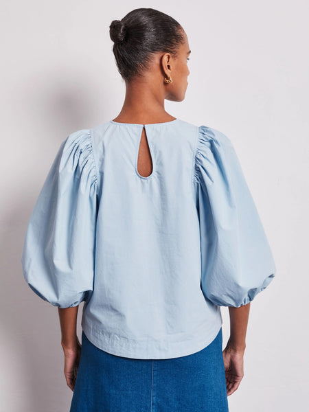 Vi.ve.re Puff Sleeve Blouse - Light Blue