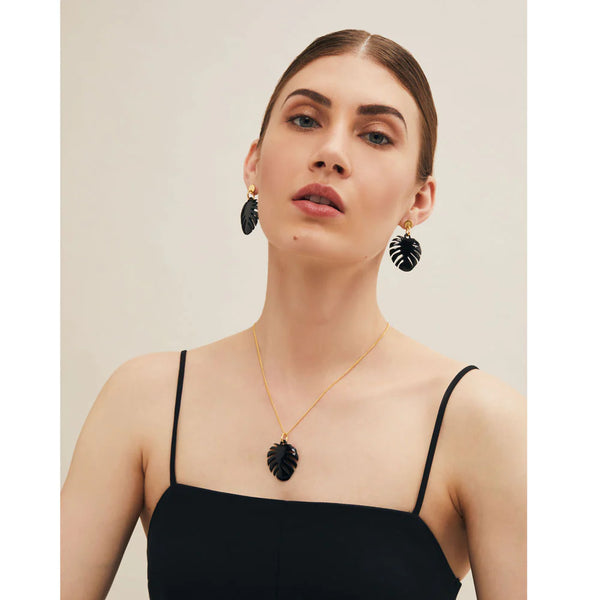Branch Jewellery Palm Leaf Necklace - Black Horn