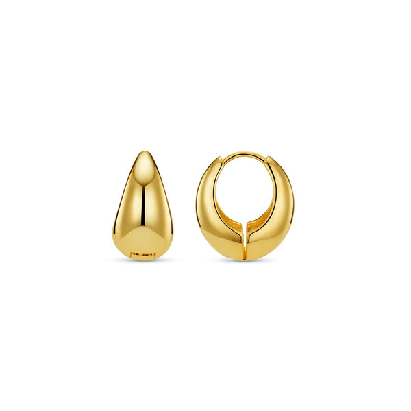 Orelia Jewellery Polished Domed Taper Hoop Earrings - Gold