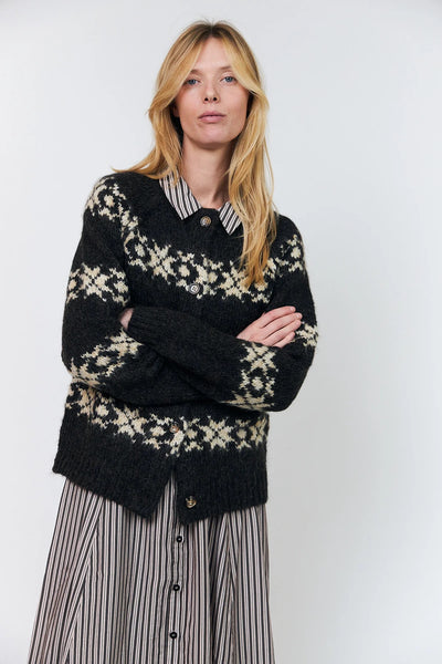 Lollys Laundry PadovaLL Knitted Cardigan - Dark Mokka
