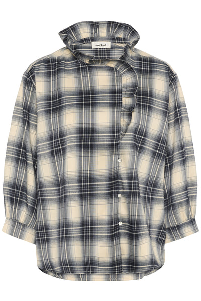 Soaked In Luxury SLPamela 3/4 Sleeve Blouse - Check