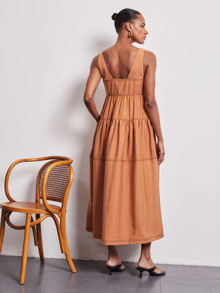 Vivere Polly Sundress - Camel