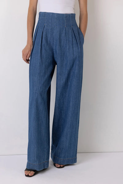 Vi.ve.re Nellie Denim high Waist Wide Leg Trousers