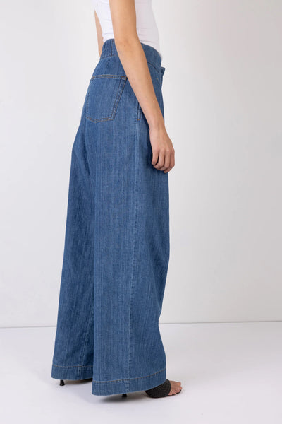 Vi.ve.re Nellie Denim high Waist Wide Leg Trousers