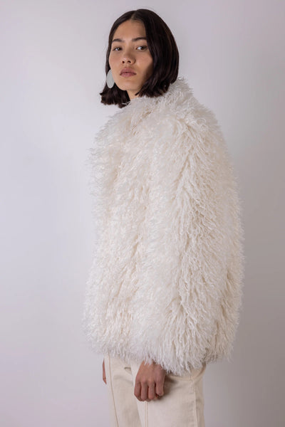 Vi.ve.re Charlie Shaggy Coat - Cream