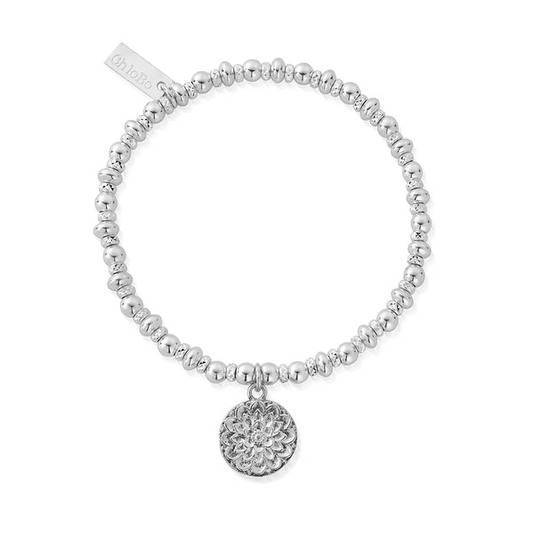 ChloBo Didi Sparkle Moonflower Charm Bracelet - Silver