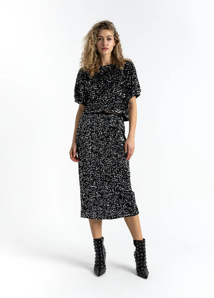 Coster Copenhagen Sequins Jacket with Ribbons Black