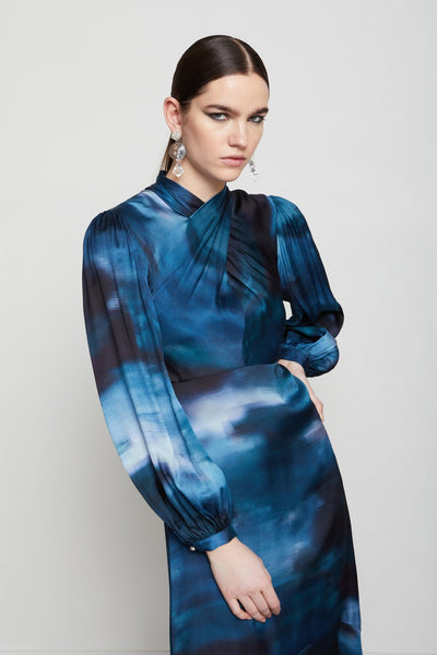 Ottod'Ame Viscose Wrap Dress - Blue