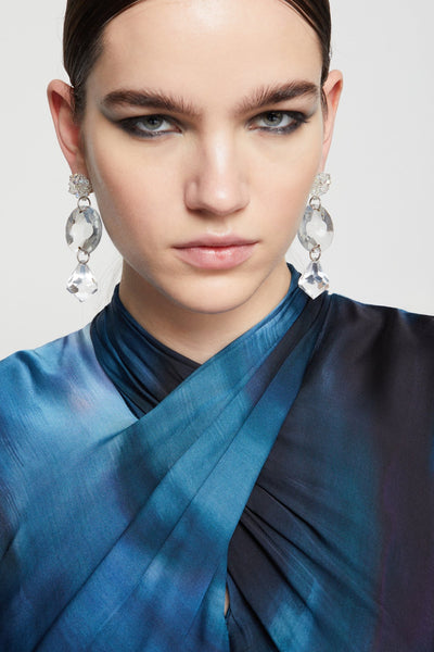 Ottod'Ame Viscose Wrap Dress - Blue