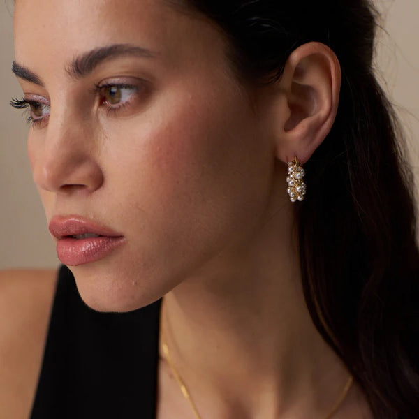 Orelia Jewellery Pearl & Crystal Embellished Hoops