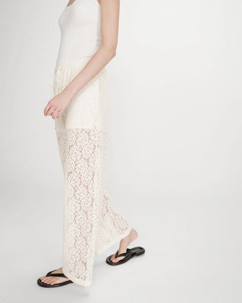 Grace & Mila Vincent Wide-leg Lace Trousers - Ecru