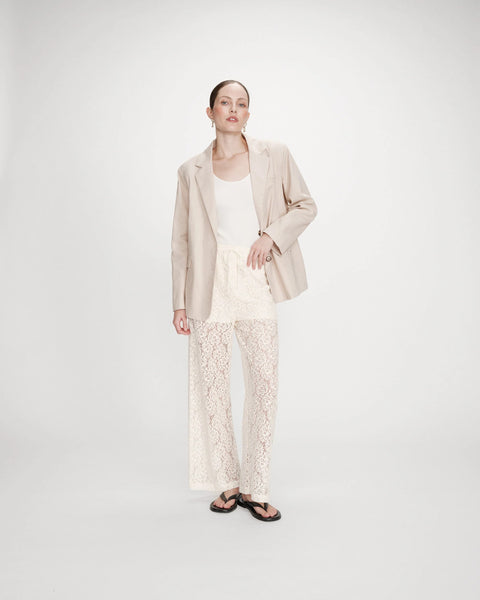 Grace & Mila Vincent Wide-leg Lace Trousers - Ecru