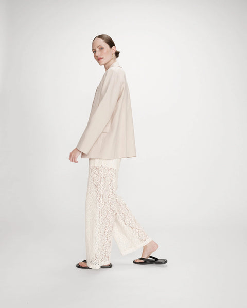 Grace & Mila Vincent Wide-leg Lace Trousers - Ecru
