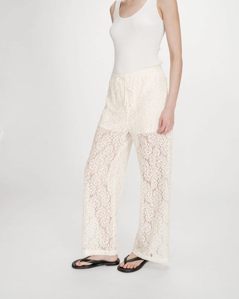 Grace & Mila Vincent Wide-leg Lace Trousers - Ecru
