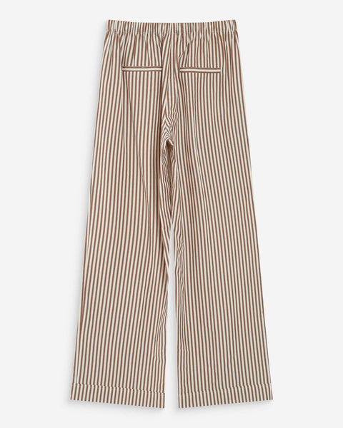 Grace & Mila Volute Stripes Wide Leg Trousers - Mocha