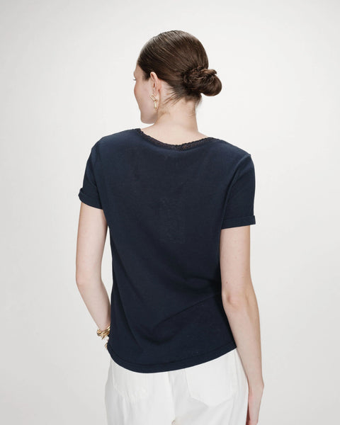 Grace & Mila Vasco V Neck T-Shirt - Marine