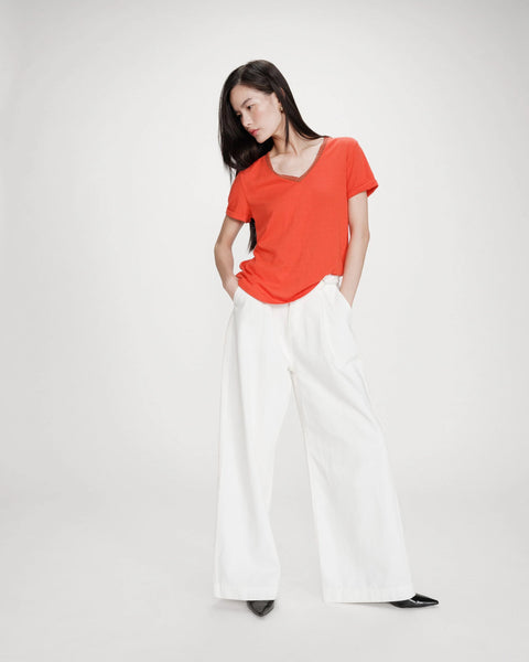 Grace & Mila Vasco V Neck T-Shirt - Sanguine