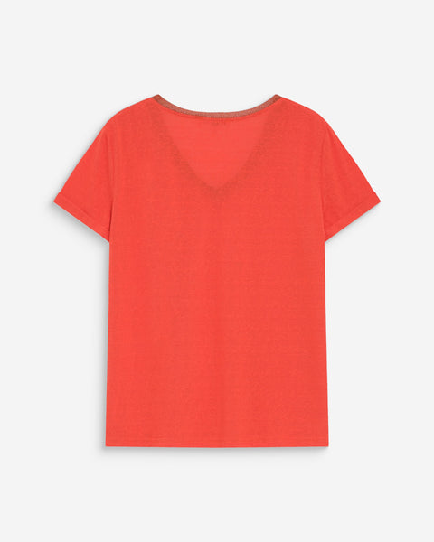 Grace & Mila Vasco V Neck T-Shirt - Sanguine