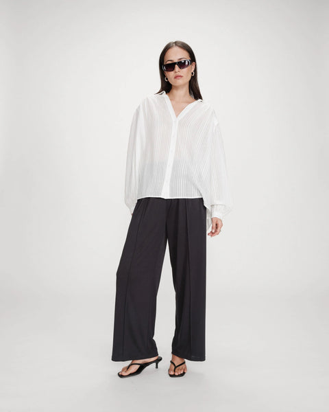 Grace & Mila Vibes Oversized Cotton Shirt - Ivoire