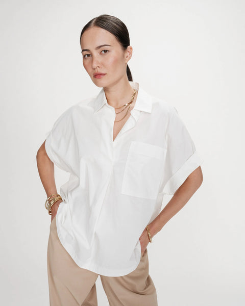 Grace & Mila Versigny Oversized Cotton Shirt - Ivoire