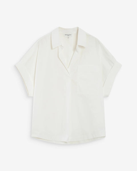 Grace & Mila Versigny Oversized Cotton Shirt - Ivoire