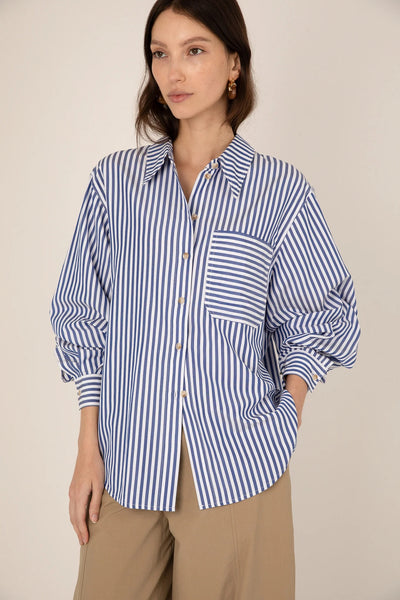 VI.VE.RE Ember Stripe Shirt - Blue