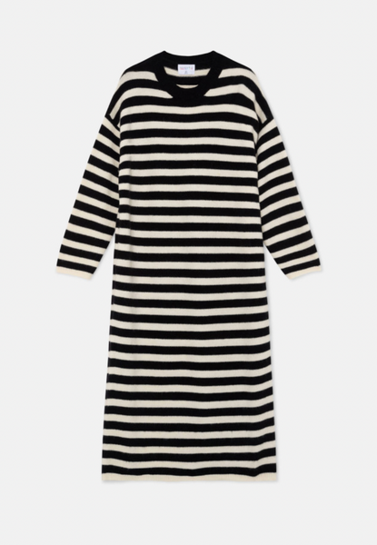 Compania Fantastic Stripe Knitted Dress - Black/White