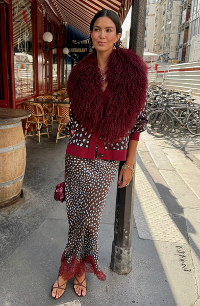 Never Fully Dressed Burgundy Deer Maeva Skirt