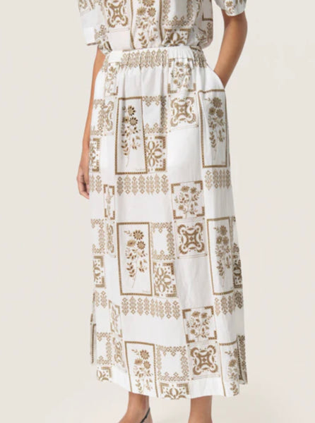 Soaked In Luxury SLReesha Embroidered Skirt - Broken White