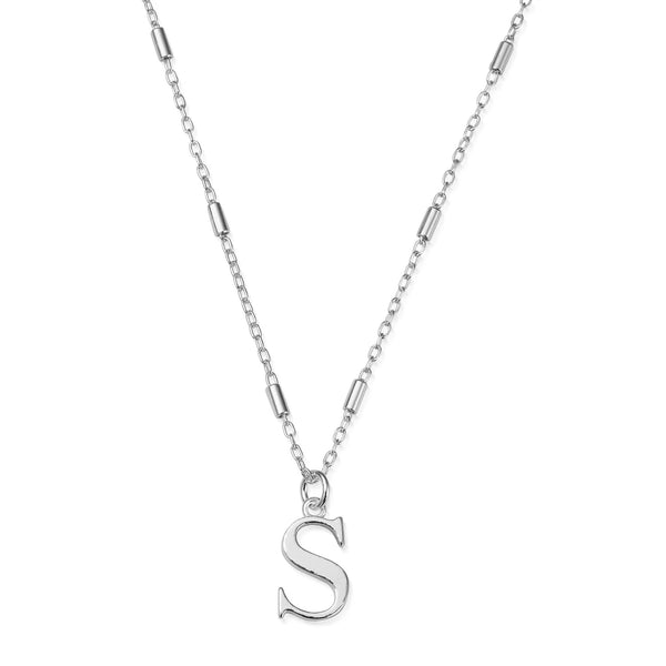 ChloBo Iconic Initial Necklace - Silver 'S'