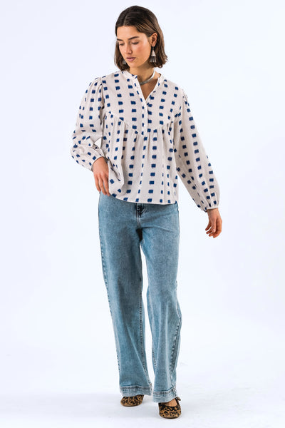 Lollys Laundry SimaLL Print Shirt - Creme