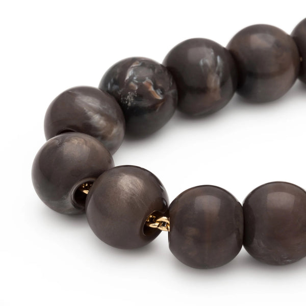 Vanessa Baroni Small Beads Necklace - Dark Brown Marble