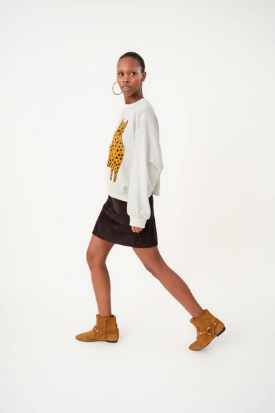 Lollys Laundry SydneyLL Leopard Sweatshirt - White