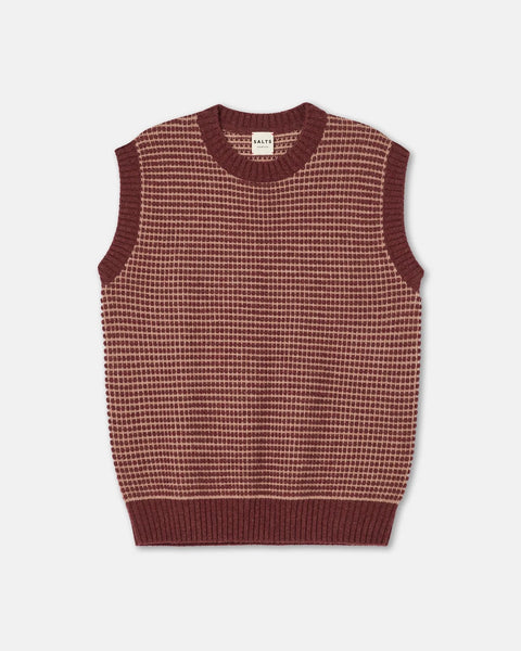 Salts Cashmere Textured Stitch Tank Top - Spice / Oatmeal